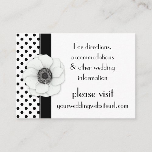 Anemone Black White Polka Dots Wedding Website Business Card Templates