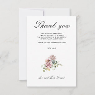 Anemone Blush   Photo Floral Wedding Thank you Card