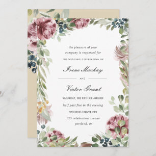 Anemone Blush   Pink Neutral Botanical Wedding Invitation