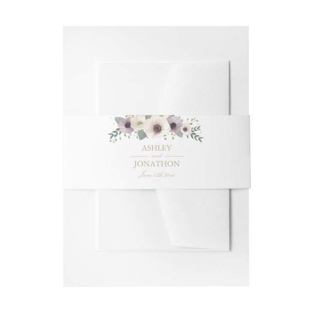 Anemone Bouquet Invitation Belly Band (Front Example)