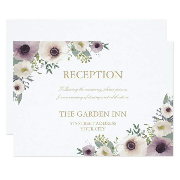 Anemone Bouquet Reception Card