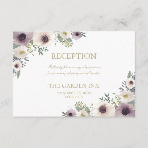 Anemone Bouquet Reception Card