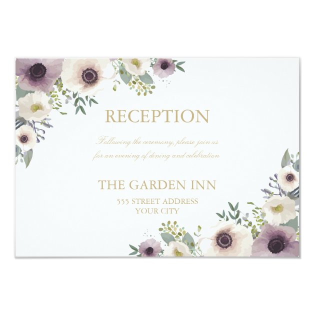 Anemone Bouquet Reception Card