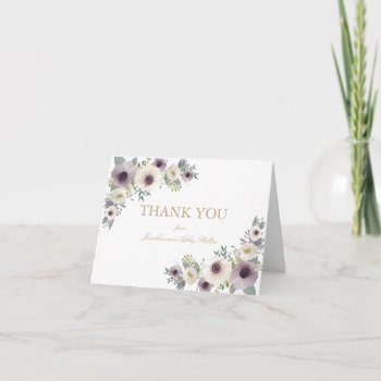 Anemone Bouquet Thank You Note Card by Whimzy_Designs at Zazzle
