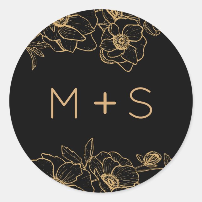 Anemone Bouquet Wedding Classic Round Sticker (Front)