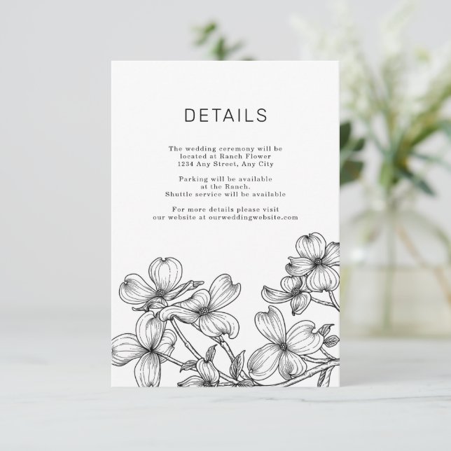 Anemone Bouquet Wedding Enclosure Card (Standing Front)