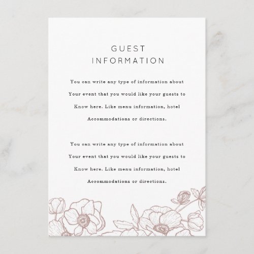 Anemone Bouquet Wedding Insert