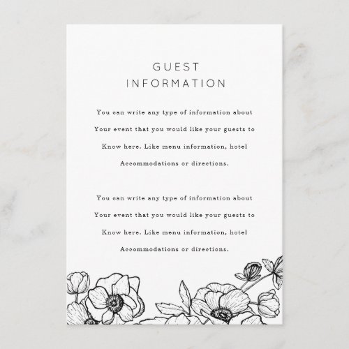 Anemone Bouquet Wedding Insert