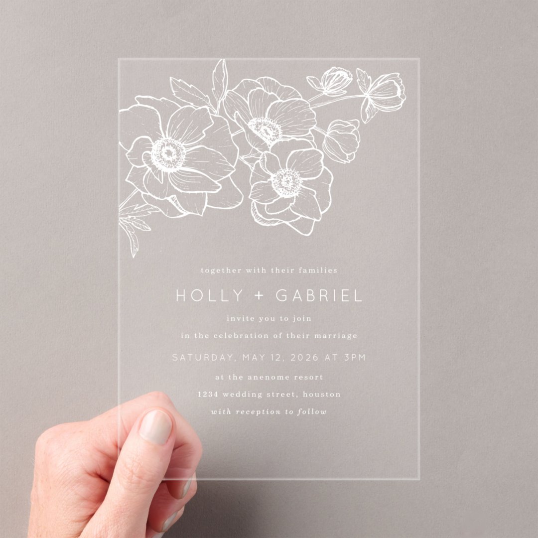 Anemone Bouquet Wedding Invitation