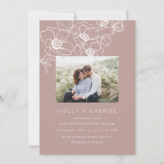 Anemone Bouquet Wedding Invitation