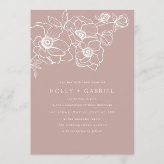 Anemone Bouquet Wedding Invitation
