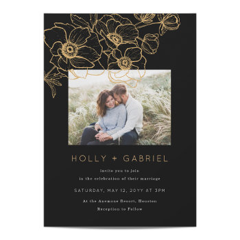 Anemone Bouquet Wedding Invitation by origamiprints at Zazzle