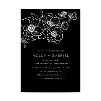 Anemone Bouquet Wedding Invitation