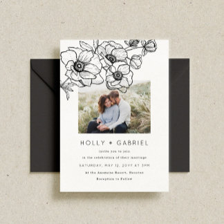 Anemone Bouquet Wedding Invitation