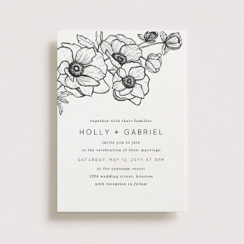 Anemone Bouquet Wedding Invitation by origamiprints at Zazzle