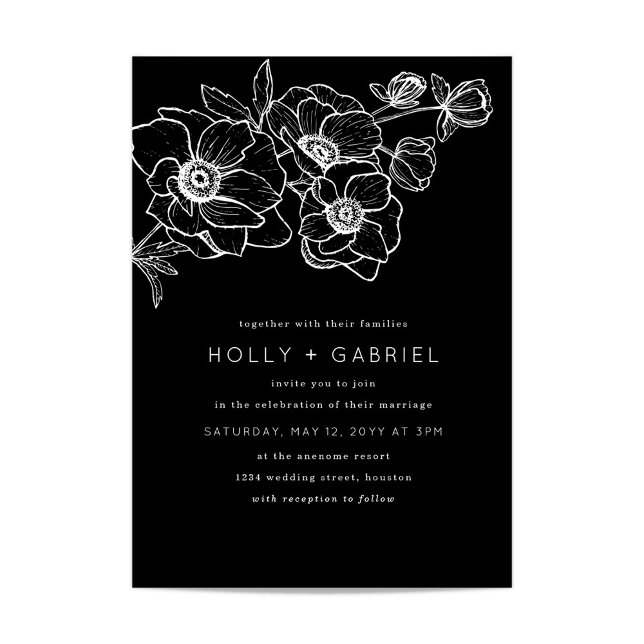 Anemone Bouquet Wedding Invitation (Creator Uploaded)