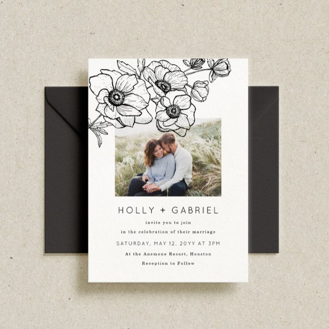 Anemone Bouquet Wedding Invitation (Creator Uploaded)
