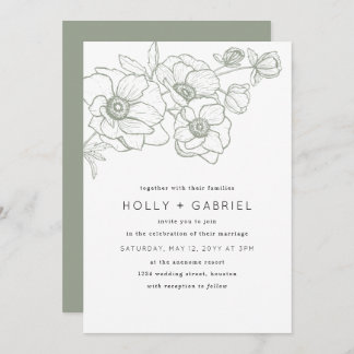 Anemone Bouquet Wedding Invitation