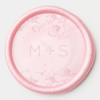 Anemone Bouquet Wedding Monogram Wax Seal Sticker