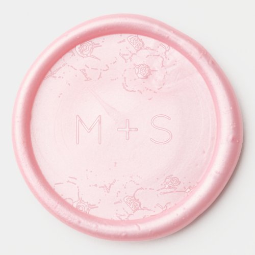 Anemone Bouquet Wedding Monogram Wax Seal Sticker