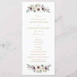 Anemone Bouquet Wedding Program