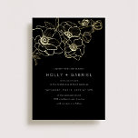 Anemone Bouquet Wedding Real Gold Foil Invitation<br><div class="desc">An elegant and modern line art style floral sketch of anemone flowers designed by Shelby Allison.</div>