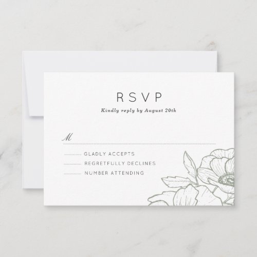 Anemone Bouquet Wedding RSVP