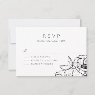 Anemone Bouquet Wedding RSVP Card