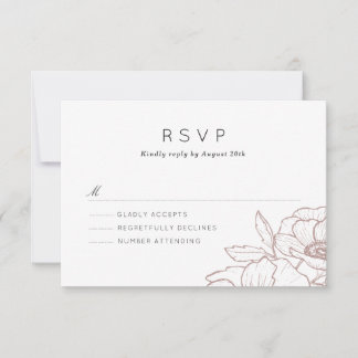 Anemone Bouquet Wedding RSVP Card