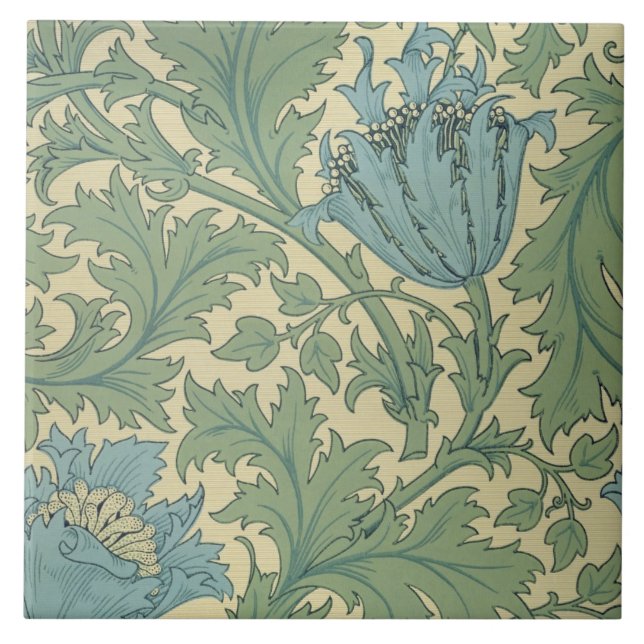 'Anemone' design (textile) Ceramic Tile (Front)