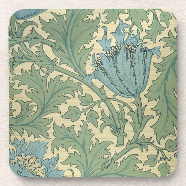 'Anemone' design (textile) Drink Coaster (Front)