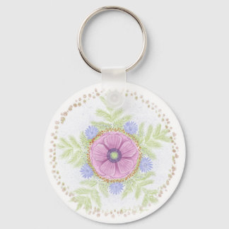 Anemone, Endive Flowers, Wormwood and Almonds Keychain