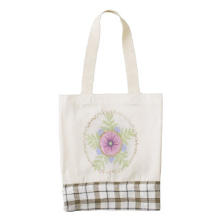 Anemone, Endive Flowers, Wormwood and Almonds Zazzle HEART Tote Bag