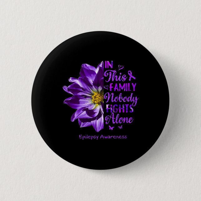 Anemone Epilepsy Awareness Costumes Nobody Fights  Button (Front)