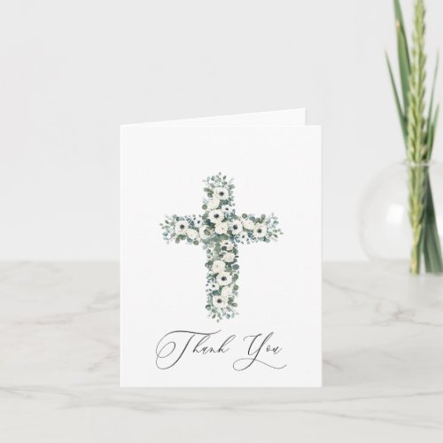 Anemone Eucalyptus cross Religious Thank You
