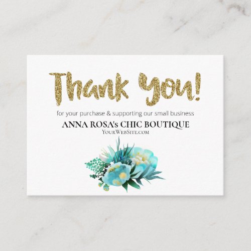 *~* ANEMONE FLORAL QR Logo THANK YOU Review AP8 Enclosure Card