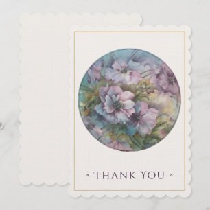 Anemone Floral Thank You   Elegant Appreciation Note Card