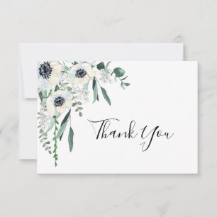Anemone Floral Wedding thank you card