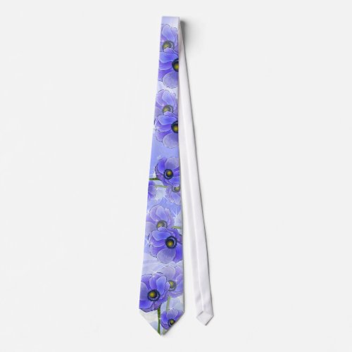 Anemone Flowers Neck Tie