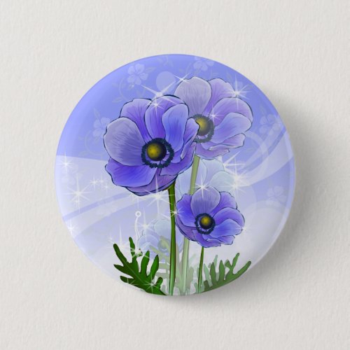 Anemone Flowers Pinback Button