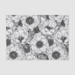 Anemone garden in black and white tissue paper