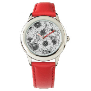 Anemone garden in black and white watch