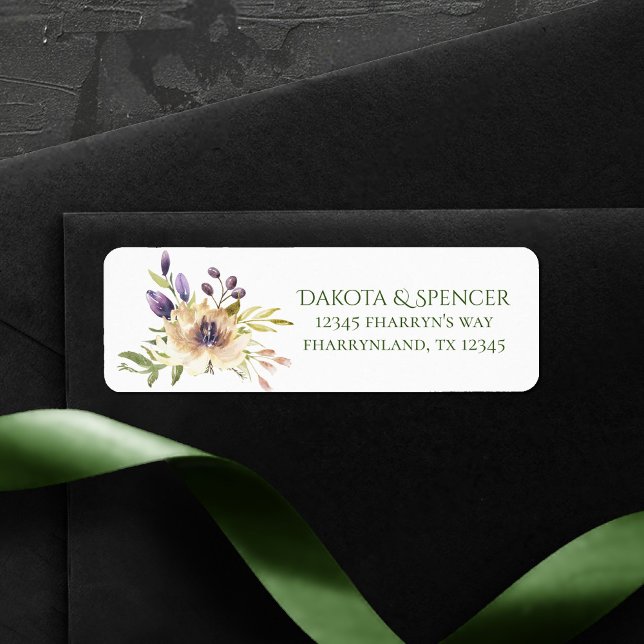 Anemone Greenery | Sage Floral Wedding Address Label (Creator Uploaded)
