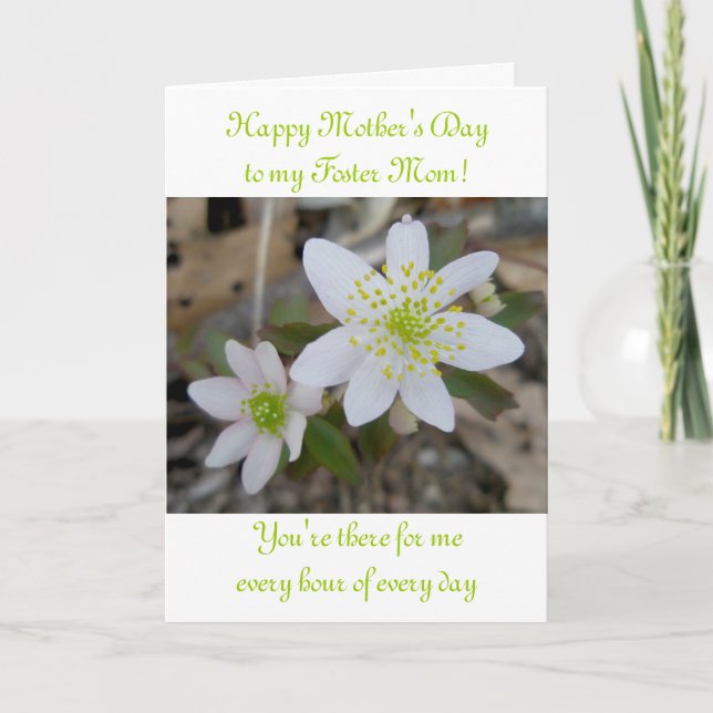 Anemone Happy Mother's Day Foster Mother Card (Front)