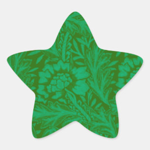 Anemone in Forest Green, a William Morris pattern Star Sticker