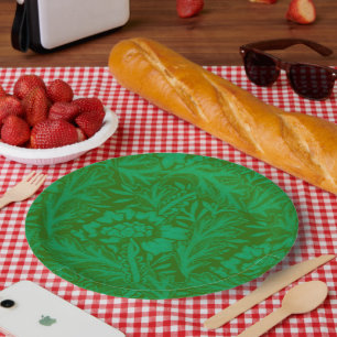 Anemone in Forest Green Paper Plates