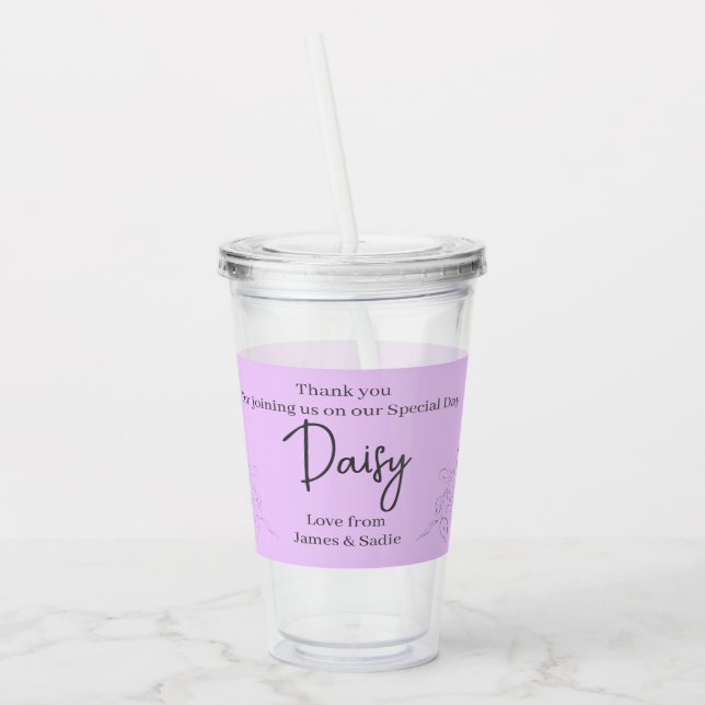 Anemone on Light Lilac Acrylic Tumbler (Left)