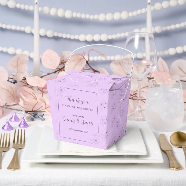 *Anemone on Light Lilac~  Favor Boxes (Wedding)