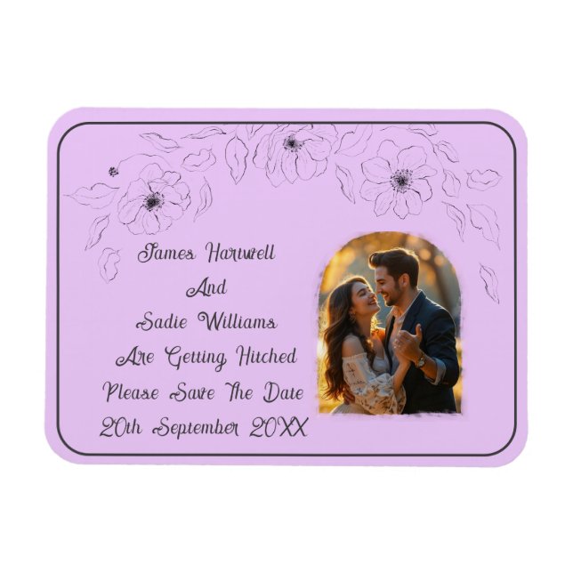 Anemone on Light Lilac Magnet (Horizontal)