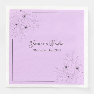 Anemone on Light Lilac  Paper Dinner Napkins